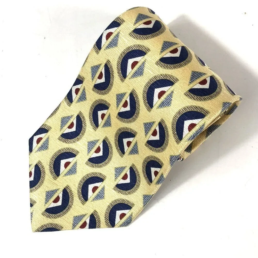Vintage George Machado ZYLOS Silk Necktie RAF Roundel Aviation Geometric Tie USA
